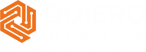 Logo Quiero Mi Factura - letras blancas